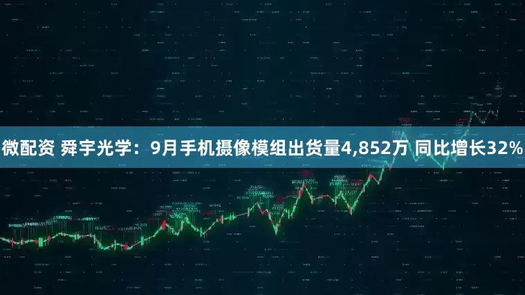 微配资 舜宇光学：9月手机摄像模组出货量4,852万 同比增长32%
